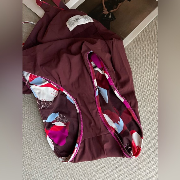 Athleta Hermosa One Piece Swimsuit In Hero Bloom Decadent Chocolate Size S - Picture 8 of 11